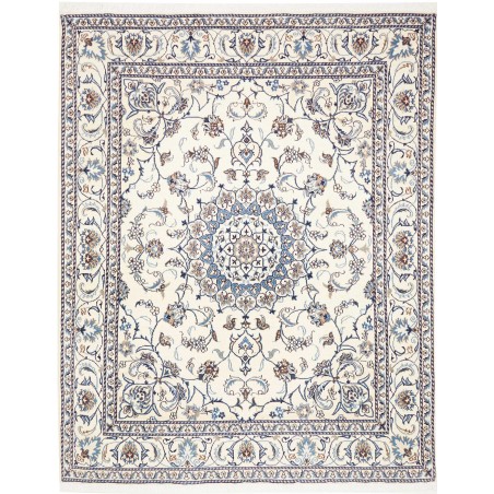 Tappeto Nain Kashmar Persia bianco grigio 196x247