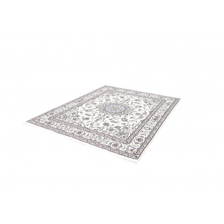 Tappeto Nain Kashmar Persia bianco grigio 196x247