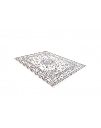 Tappeto Nain Kashmar Persia bianco grigio 196x247