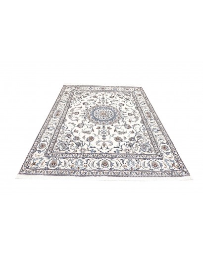 Tappeto Nain Kashmar Persia bianco grigio 196x247