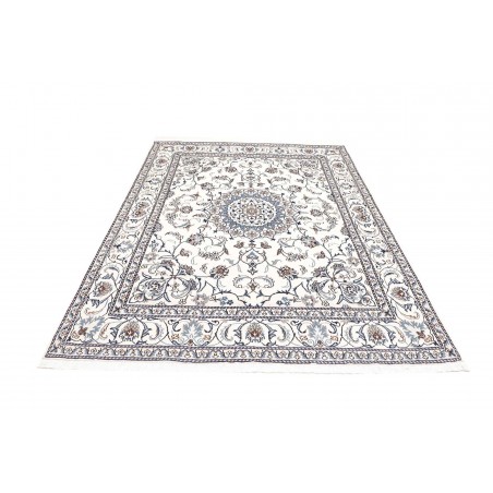 Tappeto Nain Kashmar Persia bianco grigio 196x247
