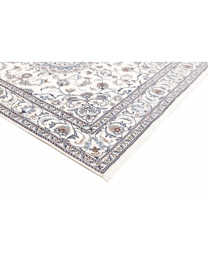 Tappeto Nain Kashmar Persia bianco grigio 196x247
