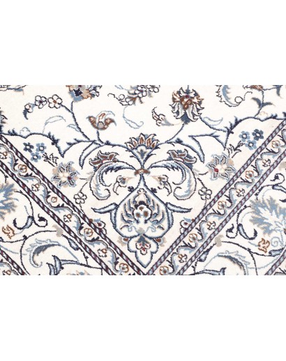 Tappeto Nain Kashmar Persia bianco grigio 196x247