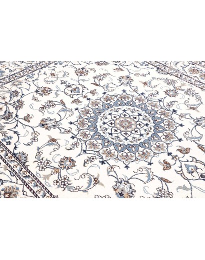 Tappeto Nain Kashmar Persia bianco grigio 196x247