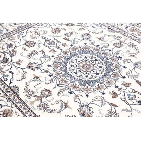 Tappeto Nain Kashmar Persia bianco grigio 196x247