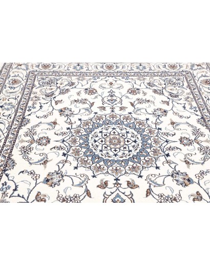 Tappeto Nain Kashmar Persia bianco grigio 196x247
