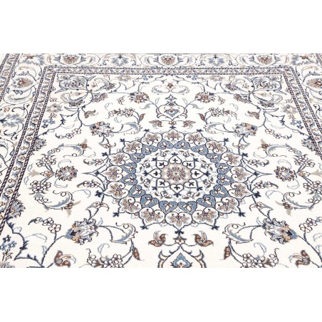 Tappeto Nain Kashmar Persia bianco grigio 196x247