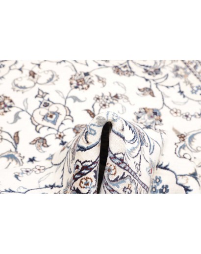 Tappeto Nain Kashmar Persia bianco grigio 196x247