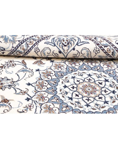 Tappeto Nain Kashmar Persia bianco grigio 196x247