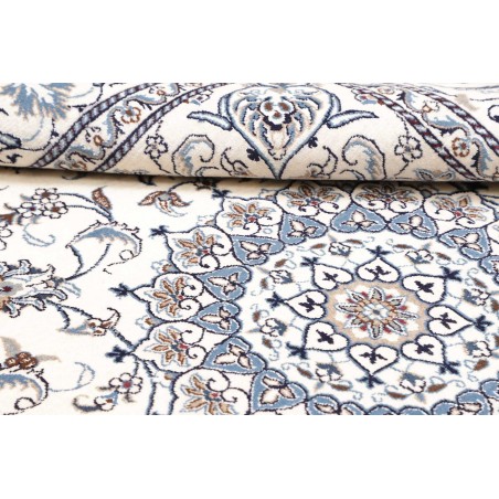 Tappeto Nain Kashmar Persia bianco grigio 196x247