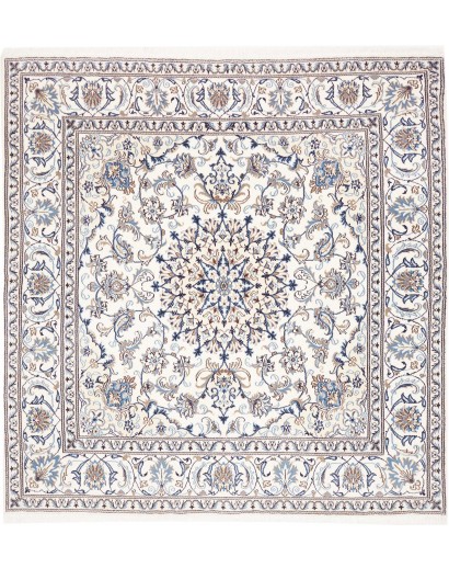 Tappeto Nain Kashmar Persia bianco grigio 198x208