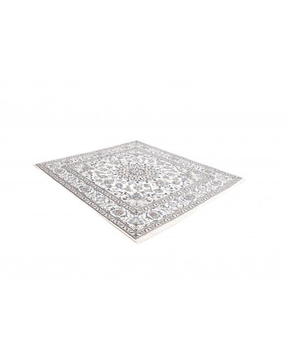 Tappeto Nain Kashmar Persia bianco grigio 198x208