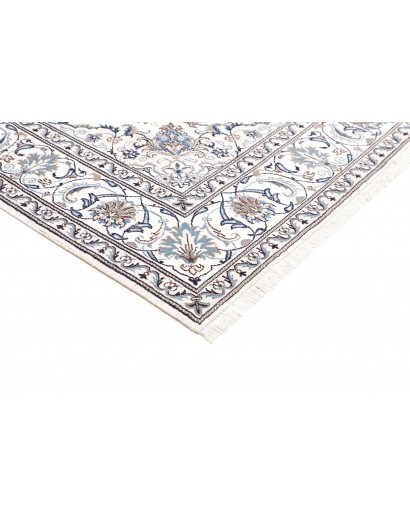 Tappeto Nain Kashmar Persia bianco grigio 198x208