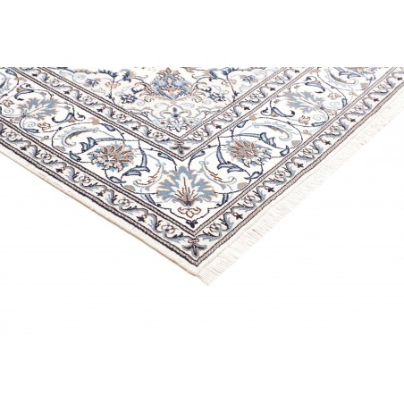 Tappeto Nain Kashmar Persia bianco grigio 198x208