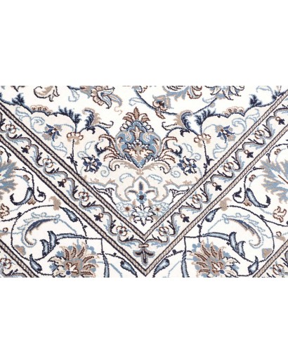 Tappeto Nain Kashmar Persia bianco grigio 198x208