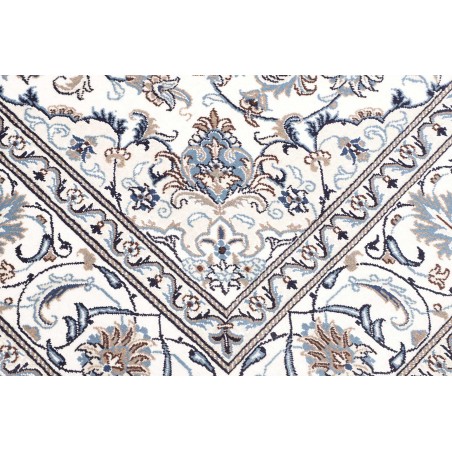 Tappeto Nain Kashmar Persia bianco grigio 198x208