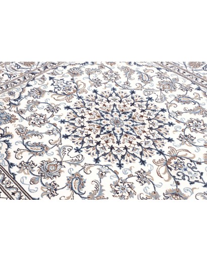 Tappeto Nain Kashmar Persia bianco grigio 198x208