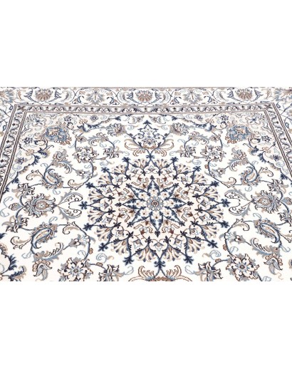Tappeto Nain Kashmar Persia bianco grigio 198x208