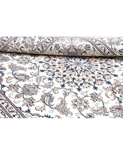 Tappeto Nain Kashmar Persia bianco grigio 198x208