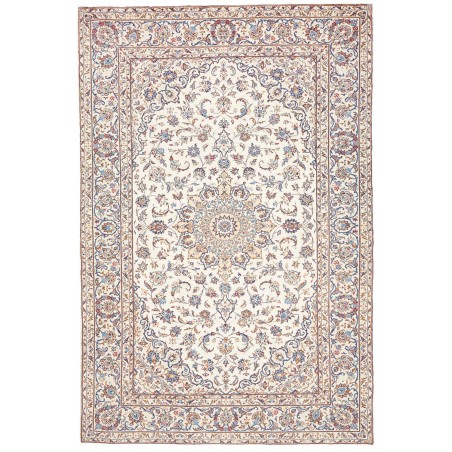 Tappeto Kashan Persia bianco azzurro 197x294