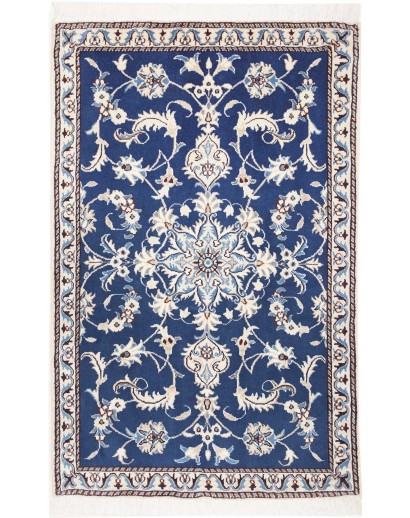 Tappeto Nain Kashmar Persia bianco blu 88x140