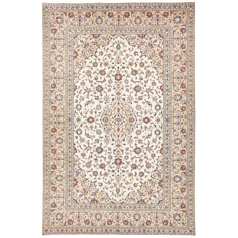 Tappeto Kashan Persia bianco verde 200x304