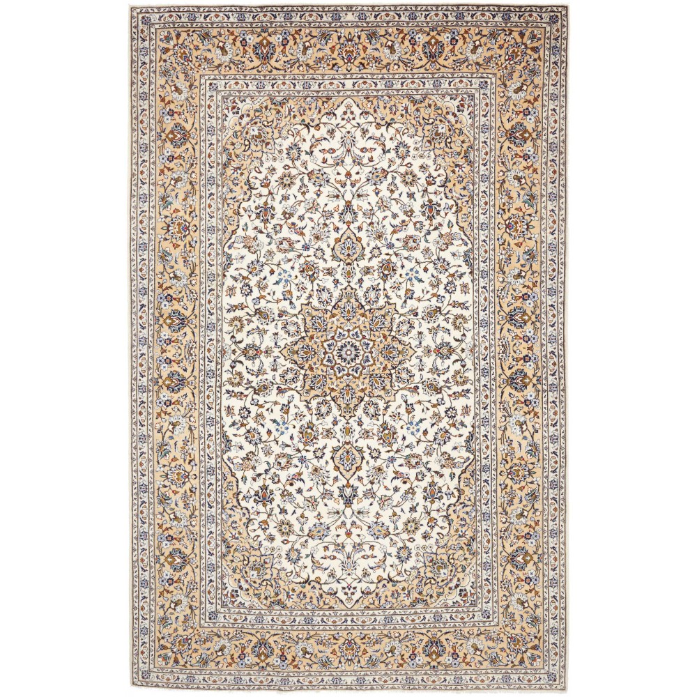 Tappeto Kashan Persia bianco grigio 203x315