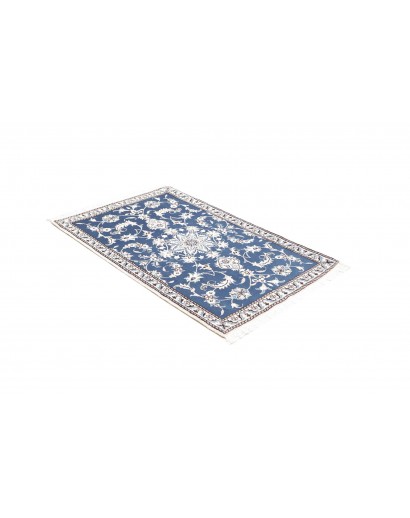 Tappeto Nain Kashmar Persia bianco blu 88x140