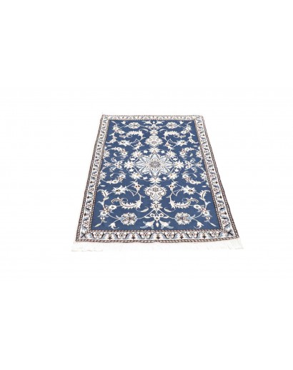Tappeto Nain Kashmar Persia bianco blu 88x140