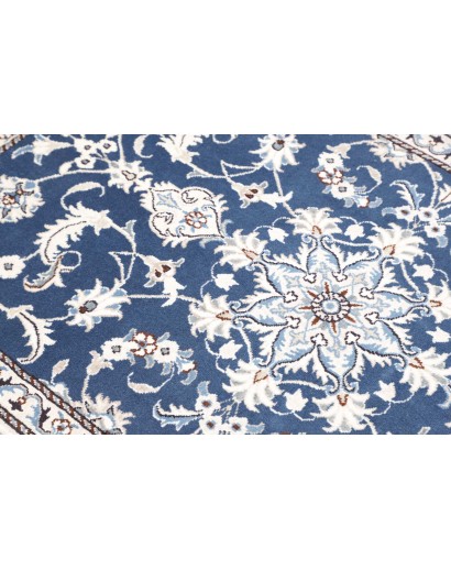 Tappeto Nain Kashmar Persia bianco blu 88x140