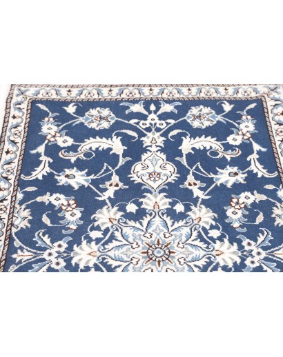 Tappeto Nain Kashmar Persia bianco blu 88x140