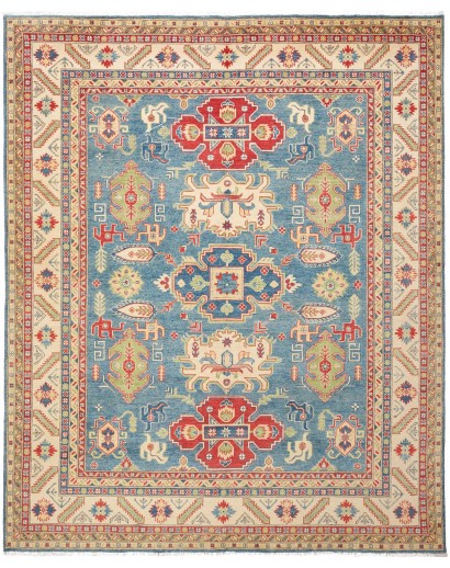 Tappeto Kazak Pakistan azzurro grigio 247x301