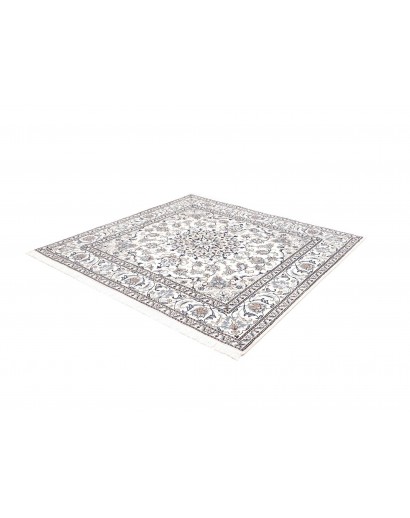 Tappeto Nain Kashmar Persia bianco grigio 200x198
