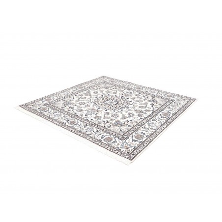 Tappeto Nain Kashmar Persia bianco grigio 200x198