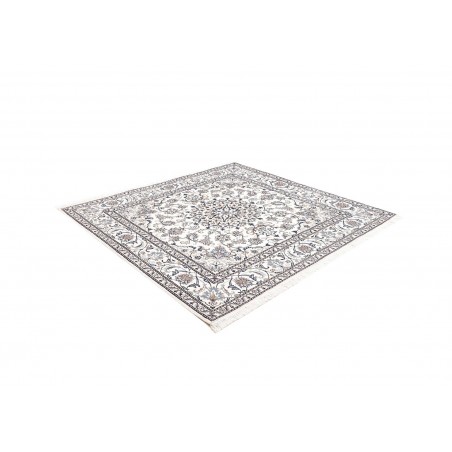 Tappeto Nain Kashmar Persia bianco grigio 200x198