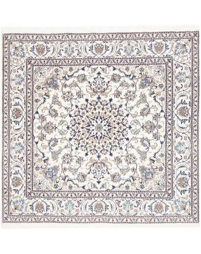 Tappeto Nain Kashmar Persia bianco grigio 192x200