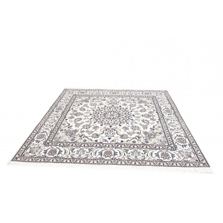 Tappeto Nain Kashmar Persia bianco grigio 200x198
