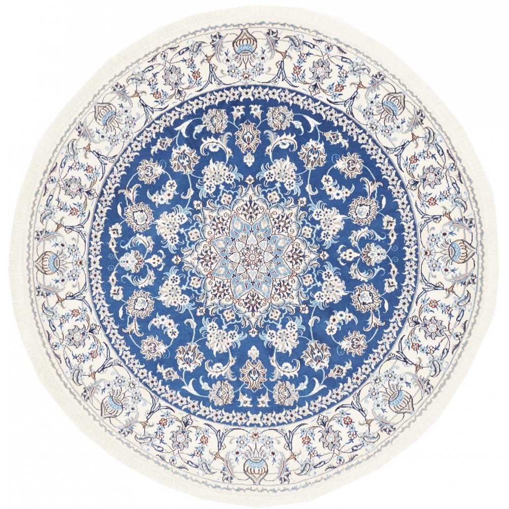 Tappeto Nain Kashmar Persia blu 195x202