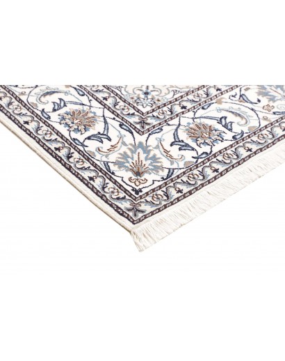 Tappeto Nain Kashmar Persia bianco grigio 200x198