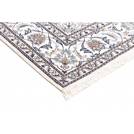 Tappeto Nain Kashmar Persia bianco grigio 200x198