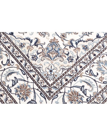 Tappeto Nain Kashmar Persia bianco grigio 200x198