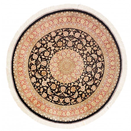 Tappeto Ghom seta Persia marrone beige 98x98