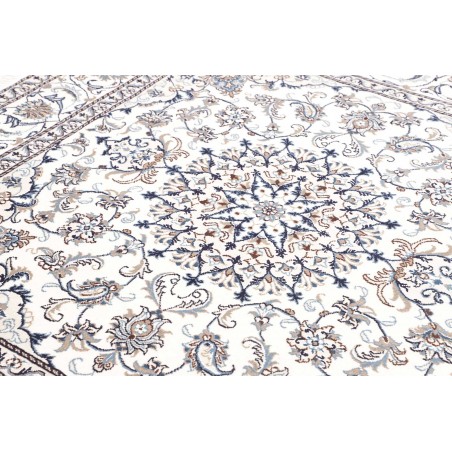 Tappeto Nain Kashmar Persia bianco grigio 200x198