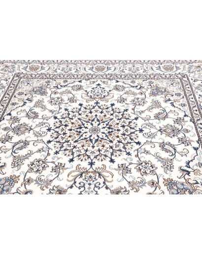 Tappeto Nain Kashmar Persia bianco grigio 200x198