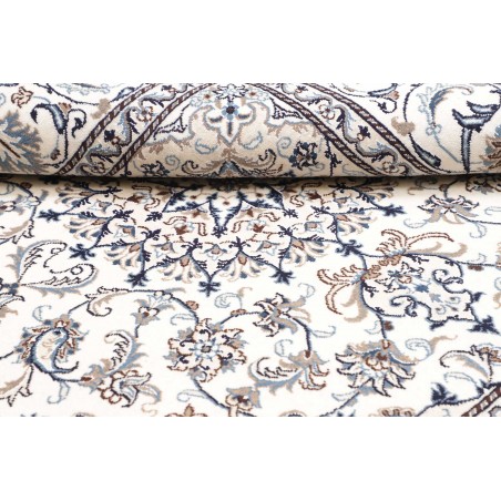 Tappeto Nain Kashmar Persia bianco grigio 200x198