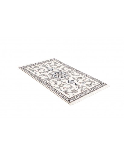 Tappeto Nain Kashmar Persia bianco grigio 88x143
