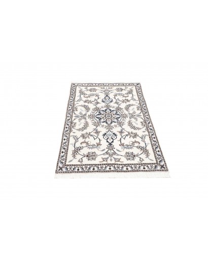 Tappeto Nain Kashmar Persia bianco grigio 88x143