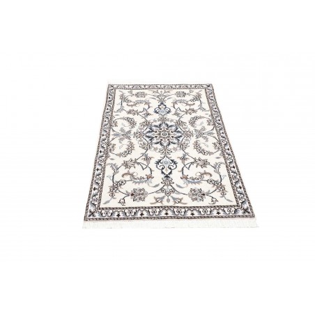 Tappeto Nain Kashmar Persia bianco grigio 88x143