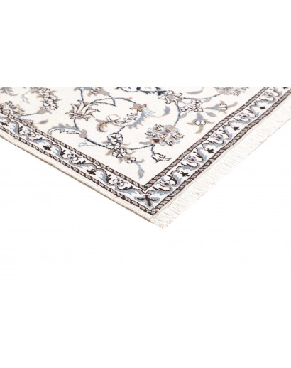 Tappeto Nain Kashmar Persia bianco grigio 88x143