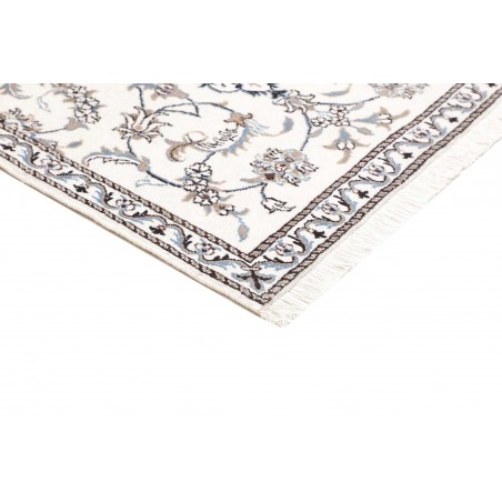 Tappeto Nain Kashmar Persia bianco grigio 88x143